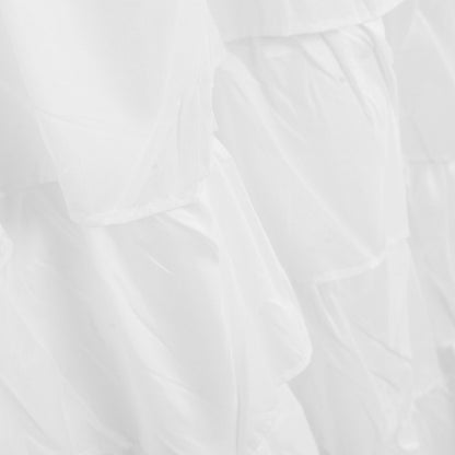 White Ruffle Shower Curtain with Hooks 180 x 180 cm by HitMyNeed