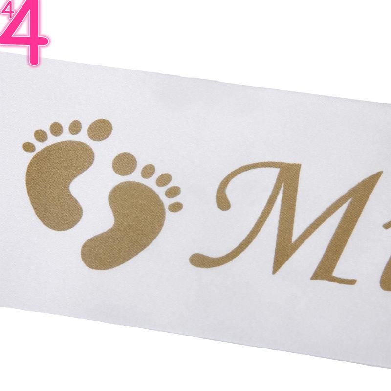 White Satin Mommy To Be Sash for Baby Showers by HitMyNeed