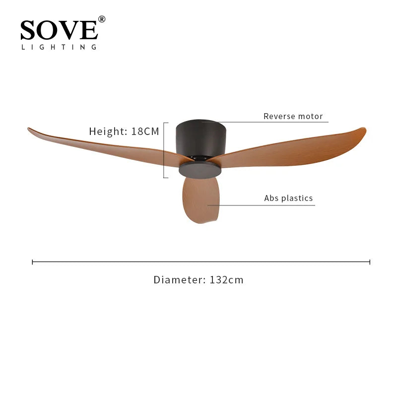 White Ultra-Thin DC Ceiling Fan with Remote, 44-52" by HitMyNeed
