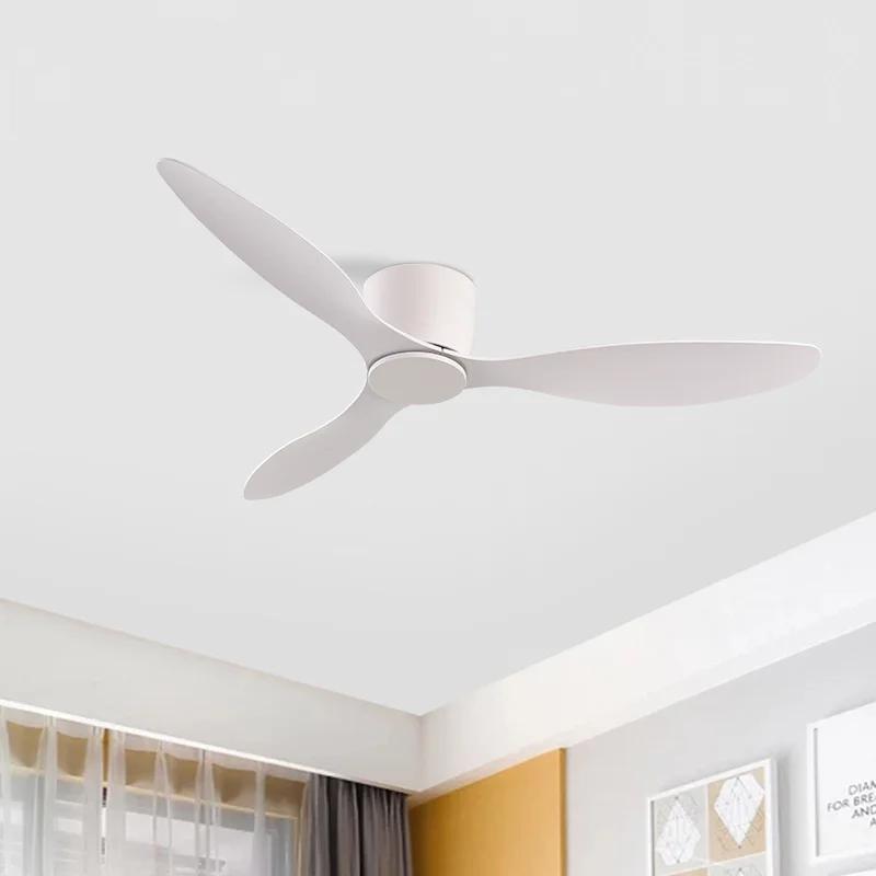 White Ultra-Thin DC Ceiling Fan with Remote, 44-52" White 44inch (110cm) by HitMyNeed