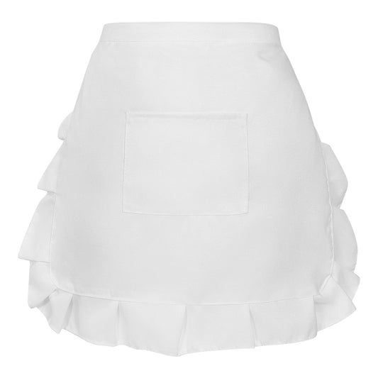 White Waist Apron with Front Pocket by HitMyNeed