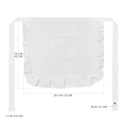 White Waist Apron with Front Pocket by HitMyNeed