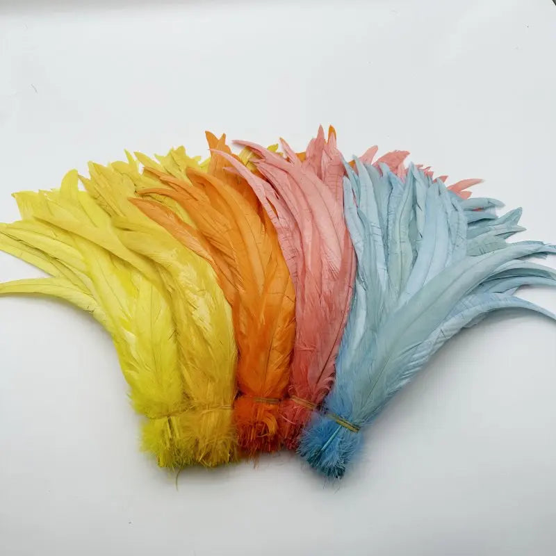 Wholesale 500pcs Color Rooster Tail Feathers 25-45cm by HitMyNeed