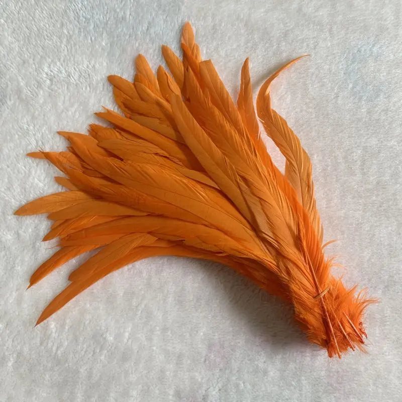 Wholesale 500pcs Color Rooster Tail Feathers 25-45cm orange 40-45cm by HitMyNeed