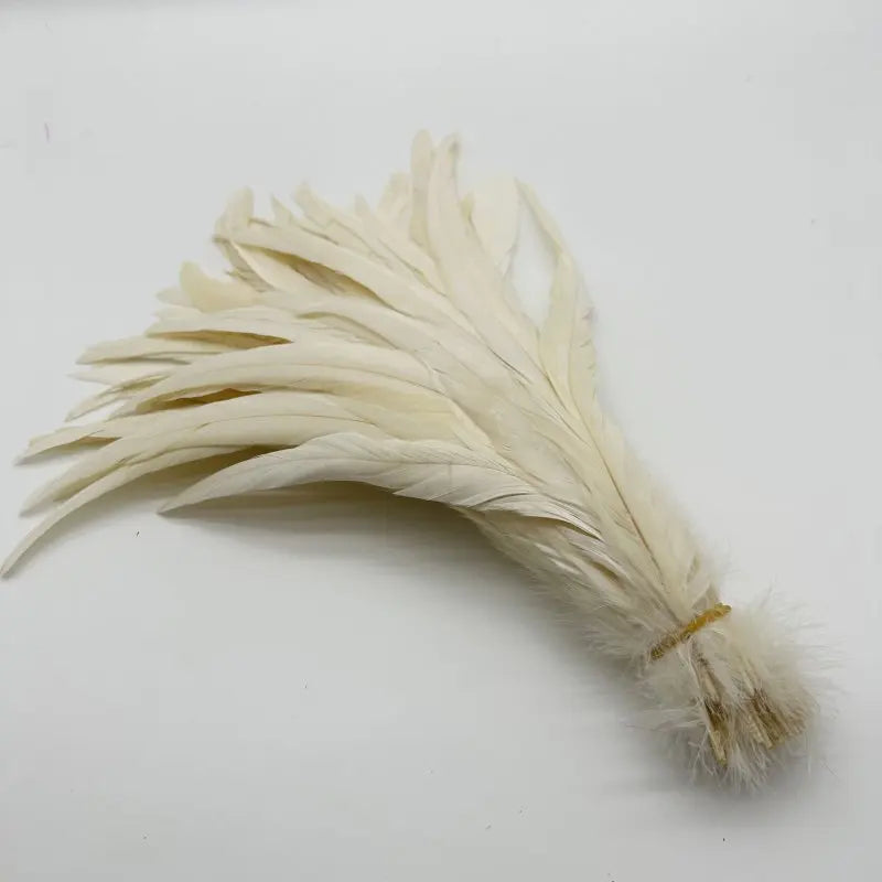 Wholesale 500pcs Color Rooster Tail Feathers 25-45cm raw-white 40-45cm by HitMyNeed