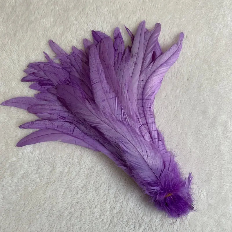 Wholesale 500pcs Color Rooster Tail Feathers 25-45cm violet 25-30cm by HitMyNeed