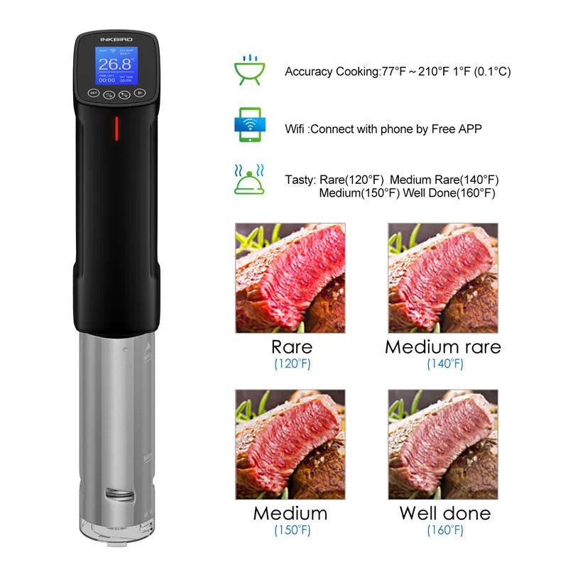 Wi-Fi Sous Vide Cooker 1000W Immersion Circulator by HitMyNeed