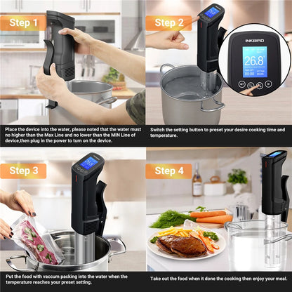 Wi-Fi Sous Vide Cooker 1000W Immersion Circulator by HitMyNeed