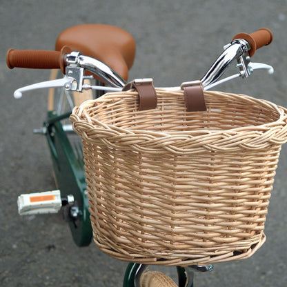 Wicker Bike Basket with Adjustable Leather Straps by HitMyNeed