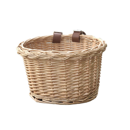 Wicker Bike Basket with Adjustable Leather Straps by HitMyNeed