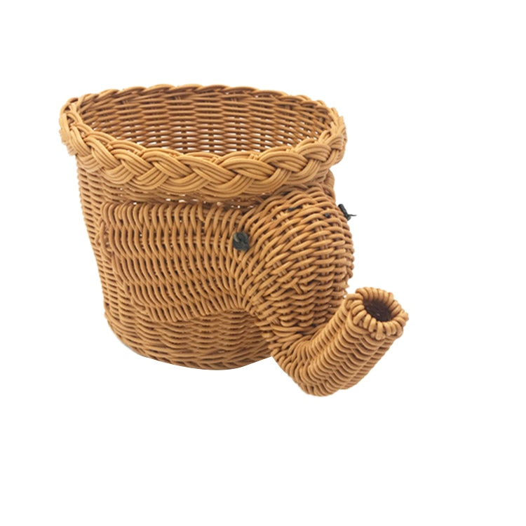 Wicker Elephant Fruit Basket Rattan Look 20 x 16cm by HitMyNeed