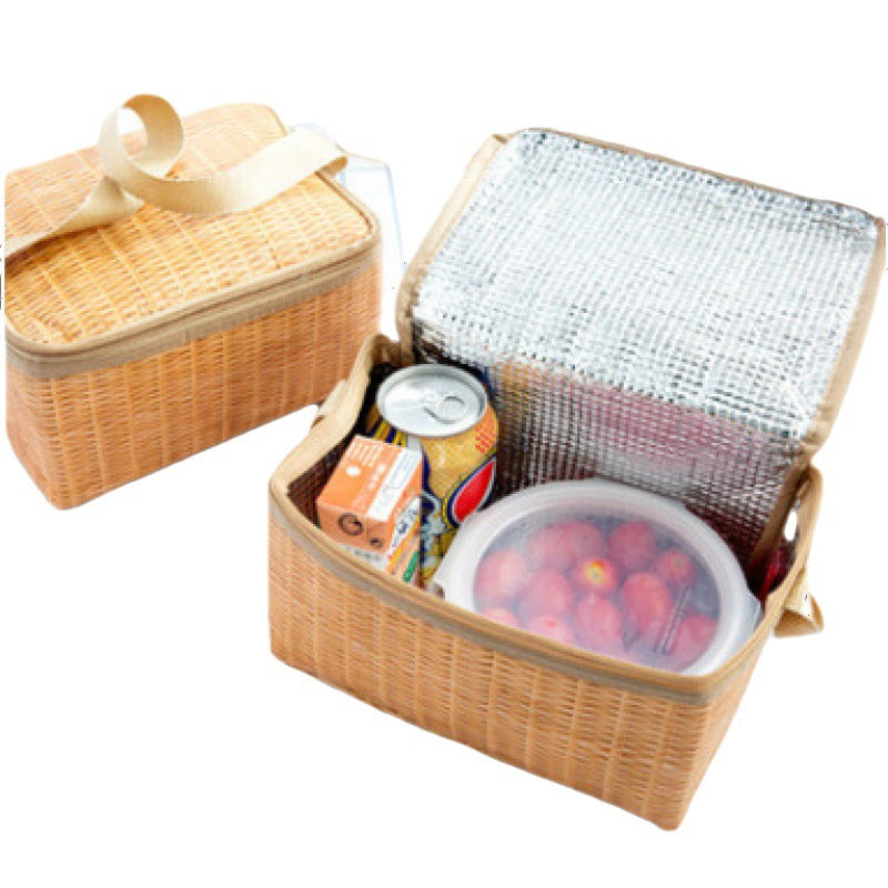 Wicker Picnic Basket with Insulated Cooler Lining by HitMyNeed