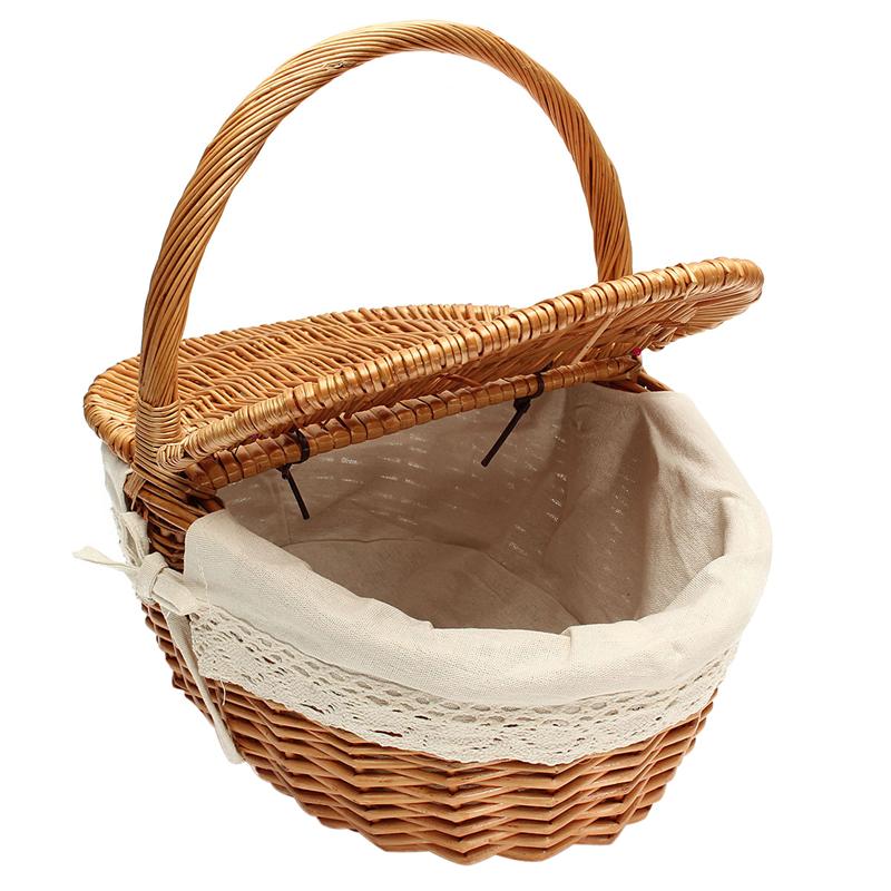 Wicker Picnic Basket with Removable Liner by HitMyNeed
