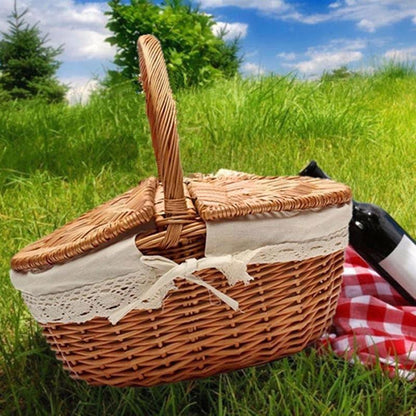 Wicker Picnic Basket with Removable Liner by HitMyNeed