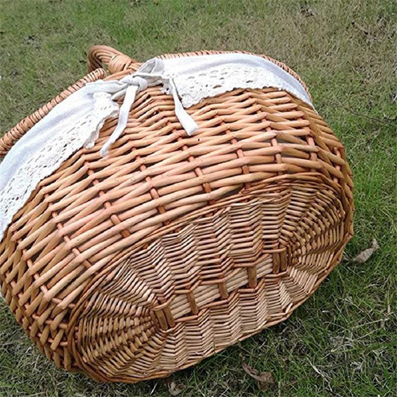 Wicker Picnic Basket with Removable Liner by HitMyNeed