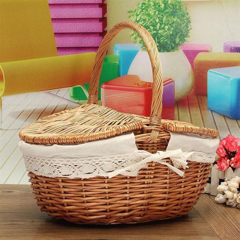 Wicker Picnic Basket with Removable Liner by HitMyNeed