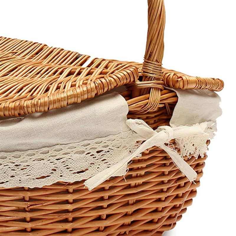Wicker Picnic Basket with Removable Liner by HitMyNeed