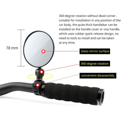Wide-Angle Bicycle Rearview Mirror 360° Adjustable by HitMyNeed