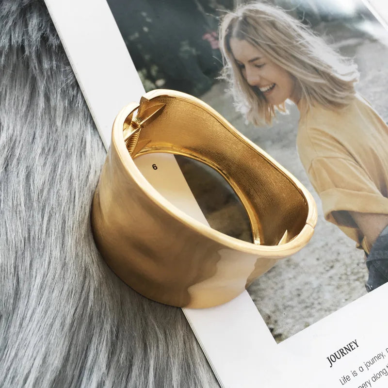 Wide Cuff Hinged Bangle Bracelet for Women by HitMyNeed