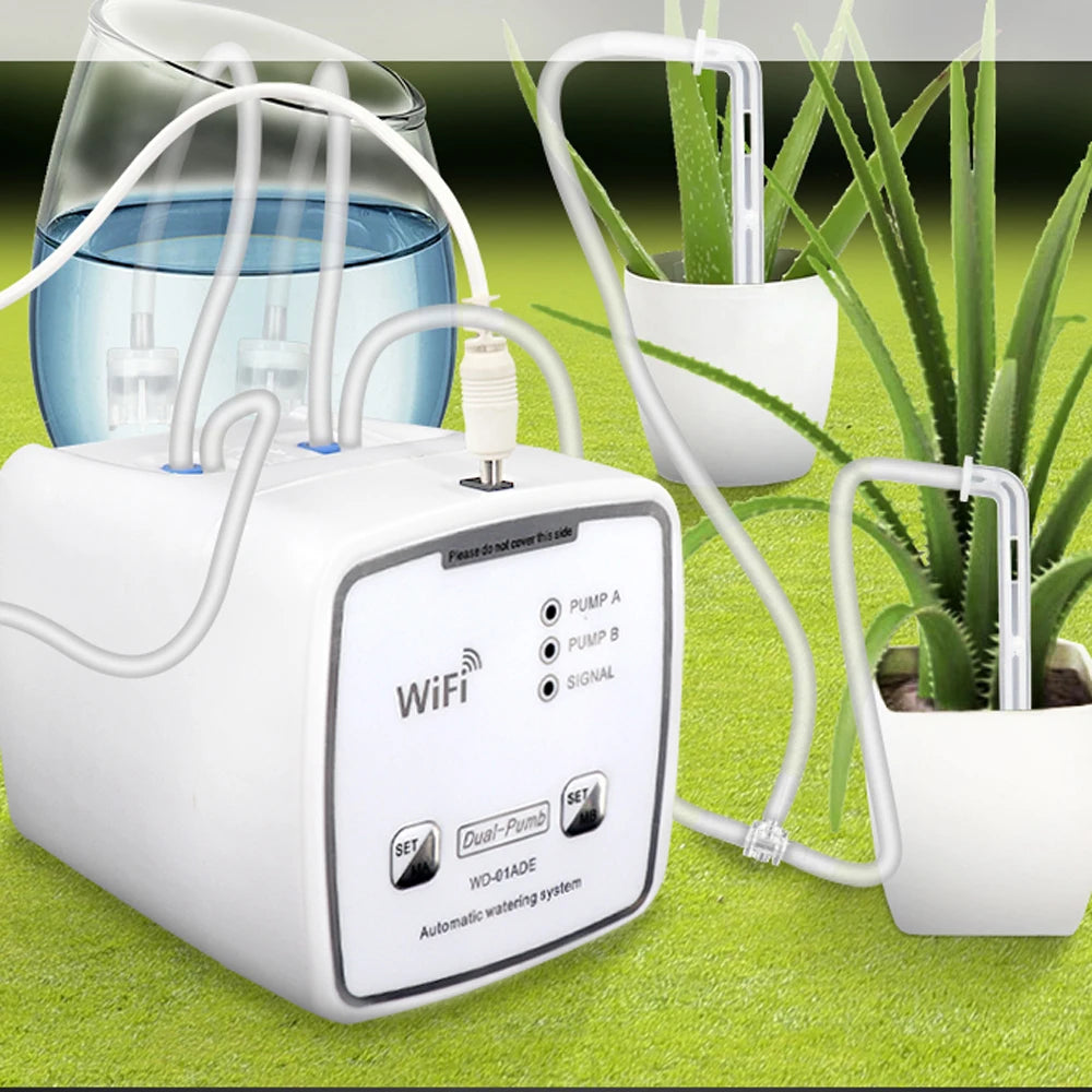 WiFi Dual Pump Drip Irrigation System for 20 Pots by HitMyNeed