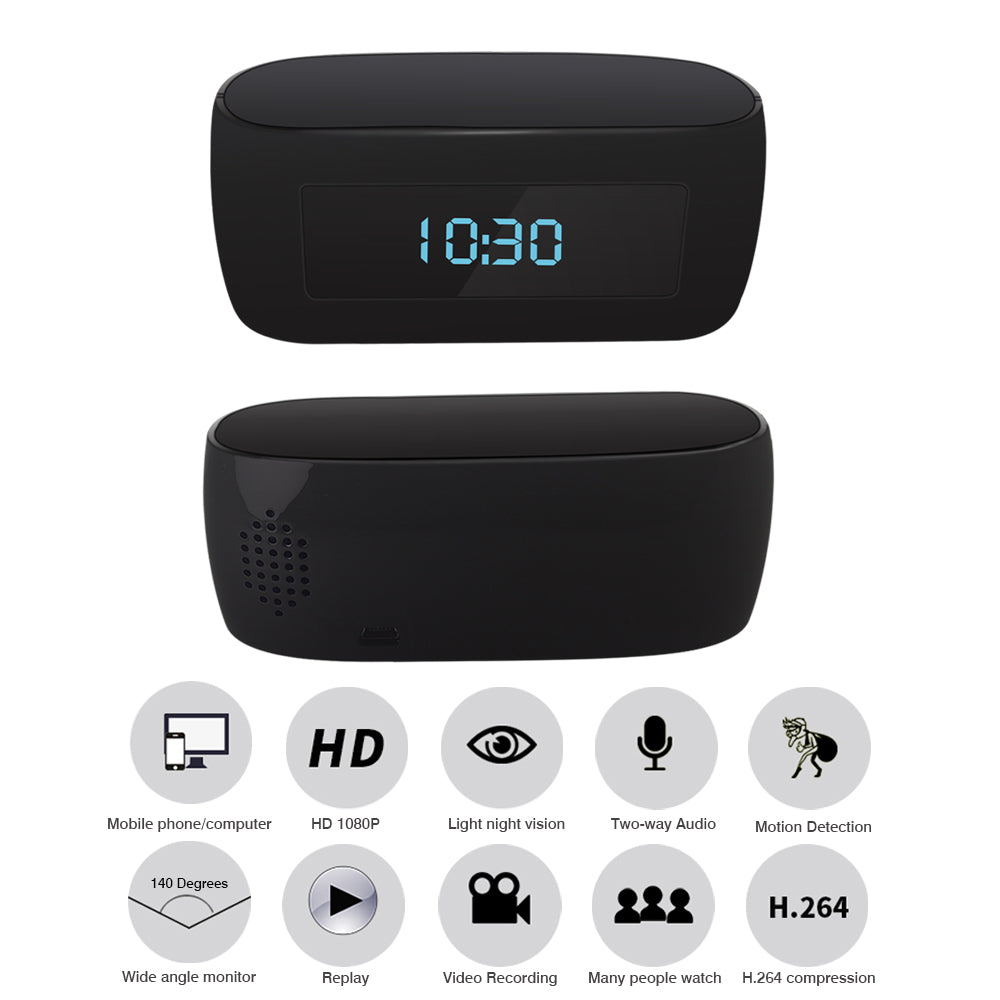 WiFi Hidden Spy Camera Clock with Night Vision by HitMyNeed