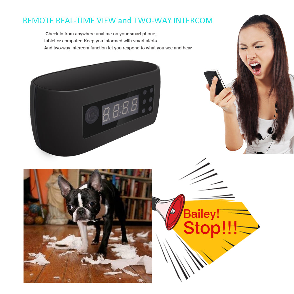 WiFi Hidden Spy Camera Clock with Night Vision by HitMyNeed