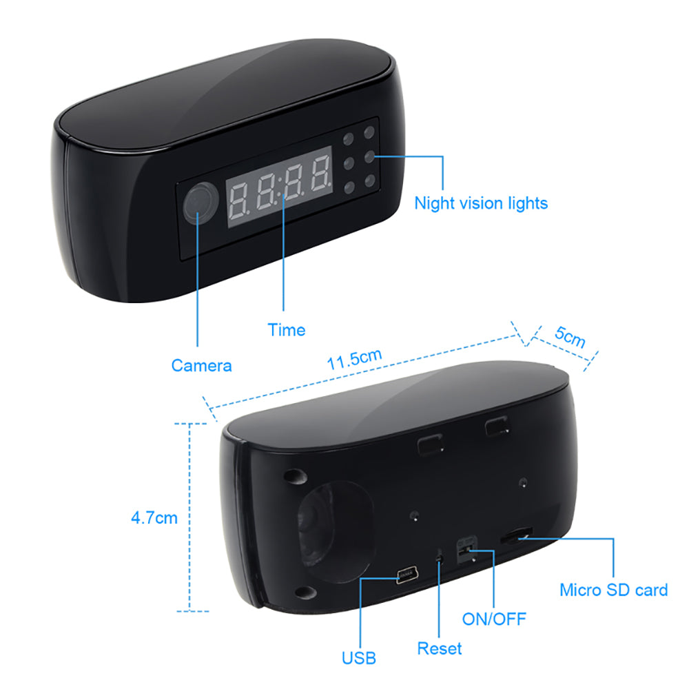 WiFi Hidden Spy Camera Clock with Night Vision by HitMyNeed