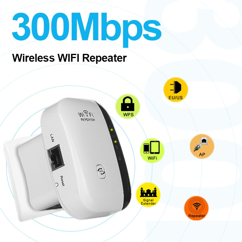 WiFi Repeater Signal Amplifier 300Mbps 2.4GHz by HitMyNeed