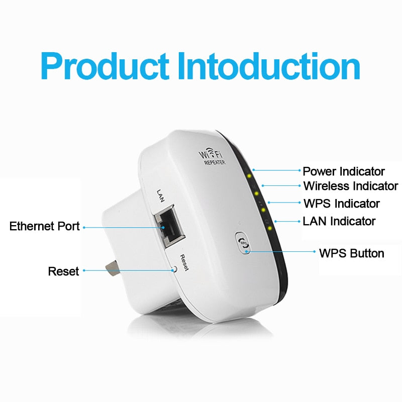 WiFi Repeater Signal Amplifier 300Mbps 2.4GHz by HitMyNeed