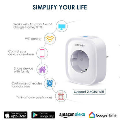 WiFi Smart Plug 16A with App & Voice Control by HitMyNeed