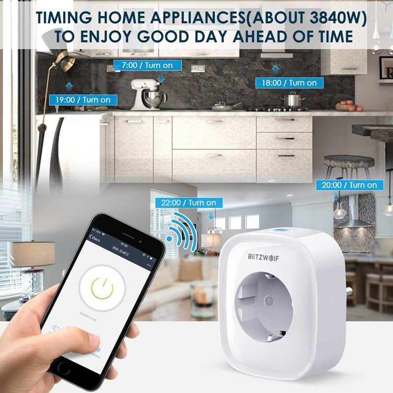 WiFi Smart Plug 16A with App & Voice Control by HitMyNeed