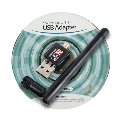 WiFi Wireless USB Adapter 15 Mbps 2.4G (Black) by HitMyNeed