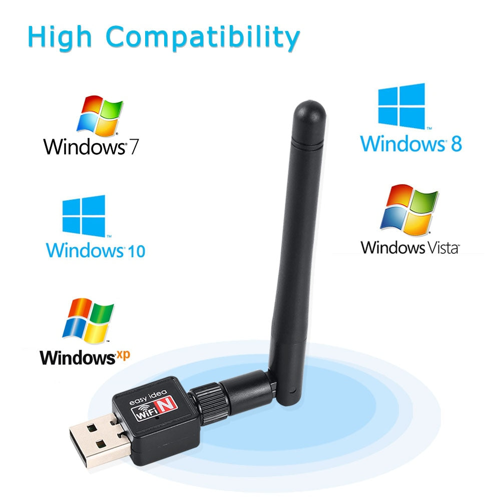 WiFi Wireless USB Adapter 15 Mbps 2.4G (Black) by HitMyNeed