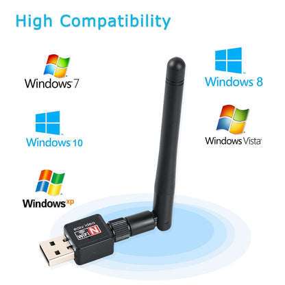 WiFi Wireless USB Adapter 15 Mbps 2.4G (Black) by HitMyNeed