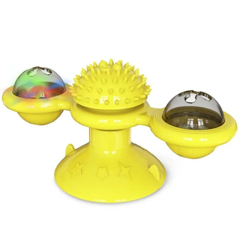 Windmill Interactive Cat Toy with Turntable & Brush by HitMyNeed