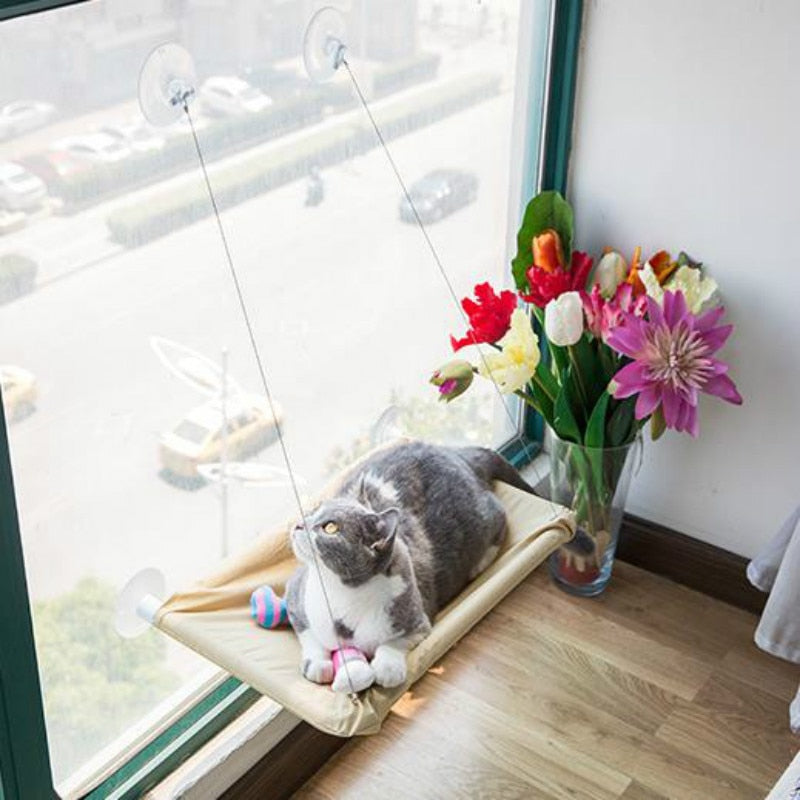 Window Cat Hammock Seat with Strong Suction Cups by HitMyNeed