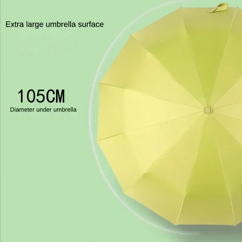 Windproof 12-Rib Automatic Folding Umbrella by HitMyNeed