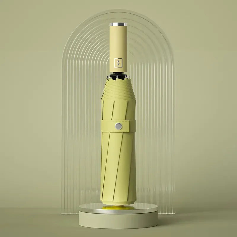 Windproof 12-Rib Automatic Folding Umbrella green by HitMyNeed