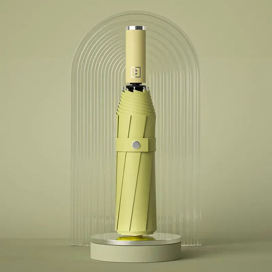 Windproof 12-Rib Automatic Folding Umbrella green by HitMyNeed