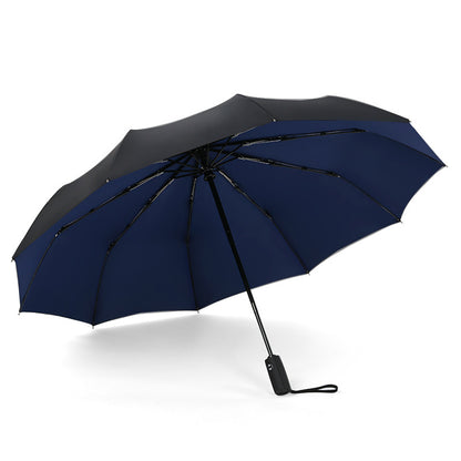 Windproof Double Layer Automatic Business Umbrella blue by HitMyNeed
