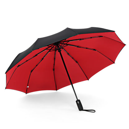 Windproof Double Layer Automatic Business Umbrella red by HitMyNeed