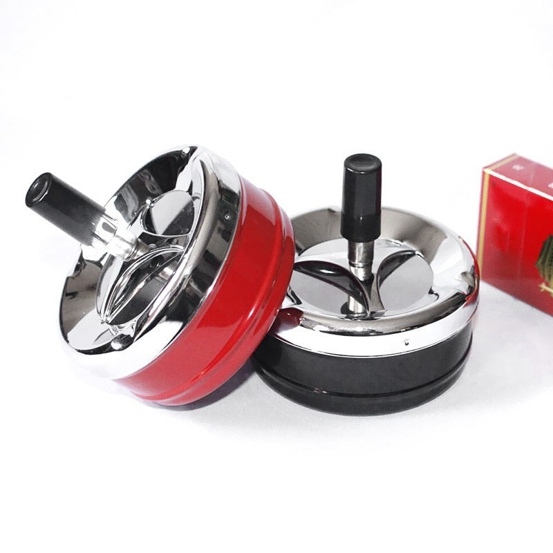 Windproof Metal Ashtray with Rotating Lid Cover by HitMyNeed