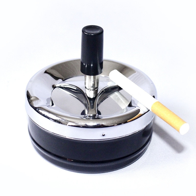 Windproof Metal Ashtray with Rotating Lid Cover by HitMyNeed