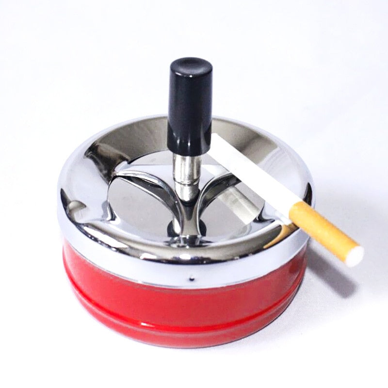 Windproof Metal Ashtray with Rotating Lid Cover by HitMyNeed