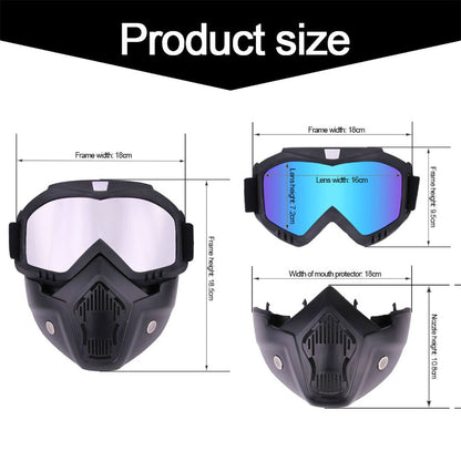 Windproof Motorcycle Goggles with Detachable Mask by HitMyNeed