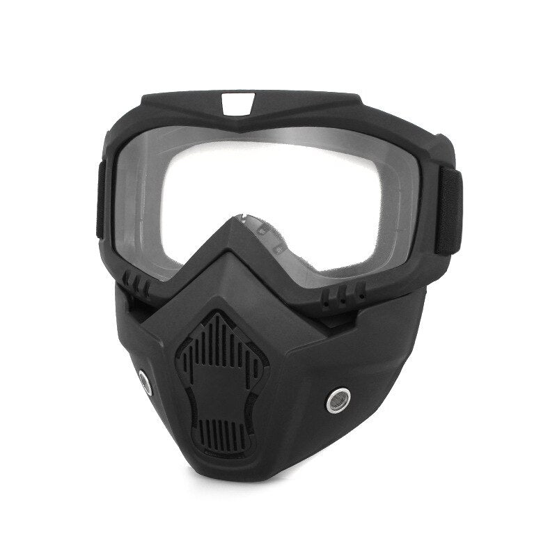 Windproof Motorcycle Goggles with Detachable Mask clear-lens by HitMyNeed