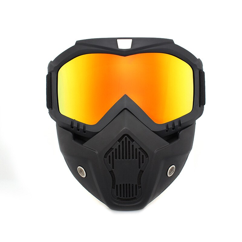 Windproof Motorcycle Goggles with Detachable Mask red-lens by HitMyNeed