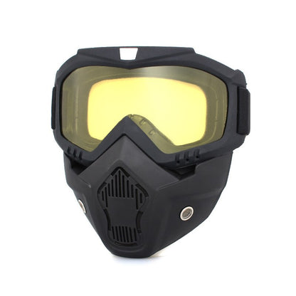 Windproof Motorcycle Goggles with Detachable Mask yellow-lens by HitMyNeed
