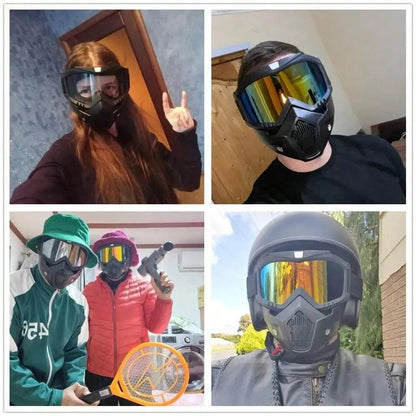 Windproof Motorcycle Mask Goggles with UV Protection by HitMyNeed