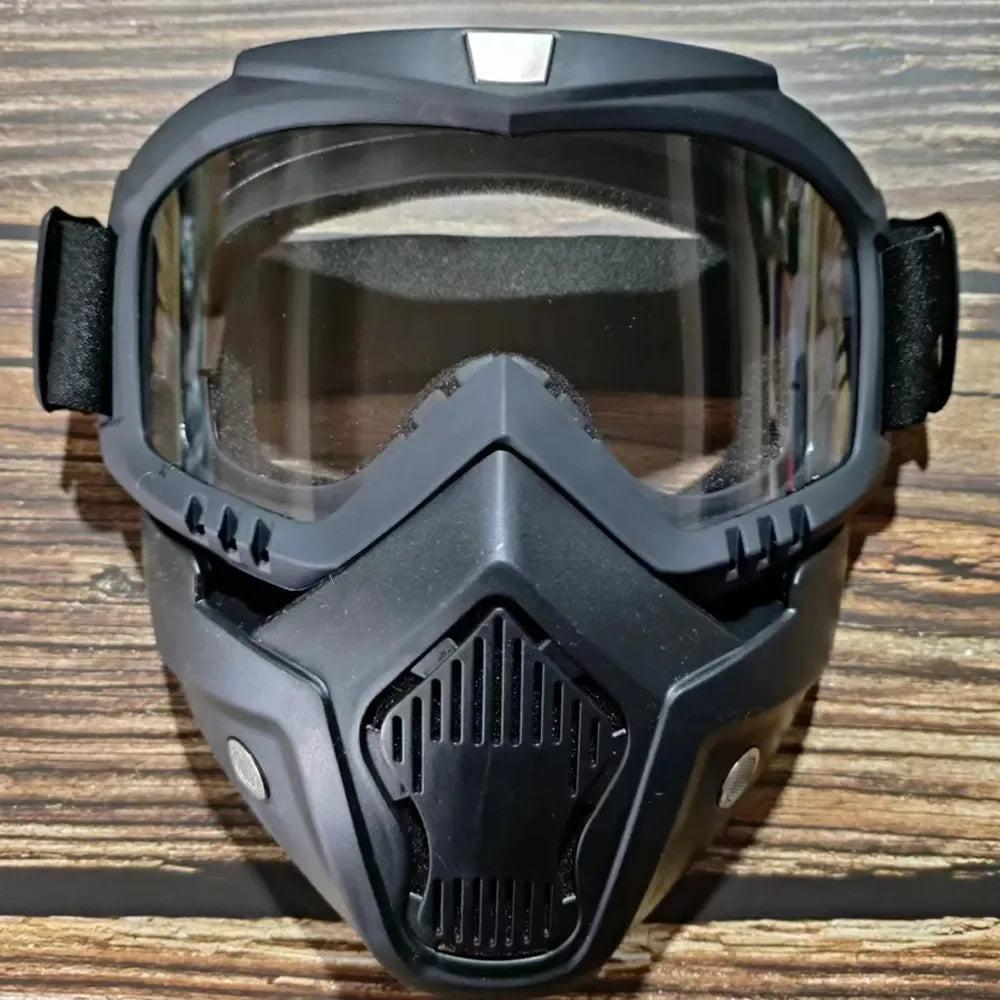 Windproof Motorcycle Mask Goggles with UV Protection clear-lens by HitMyNeed